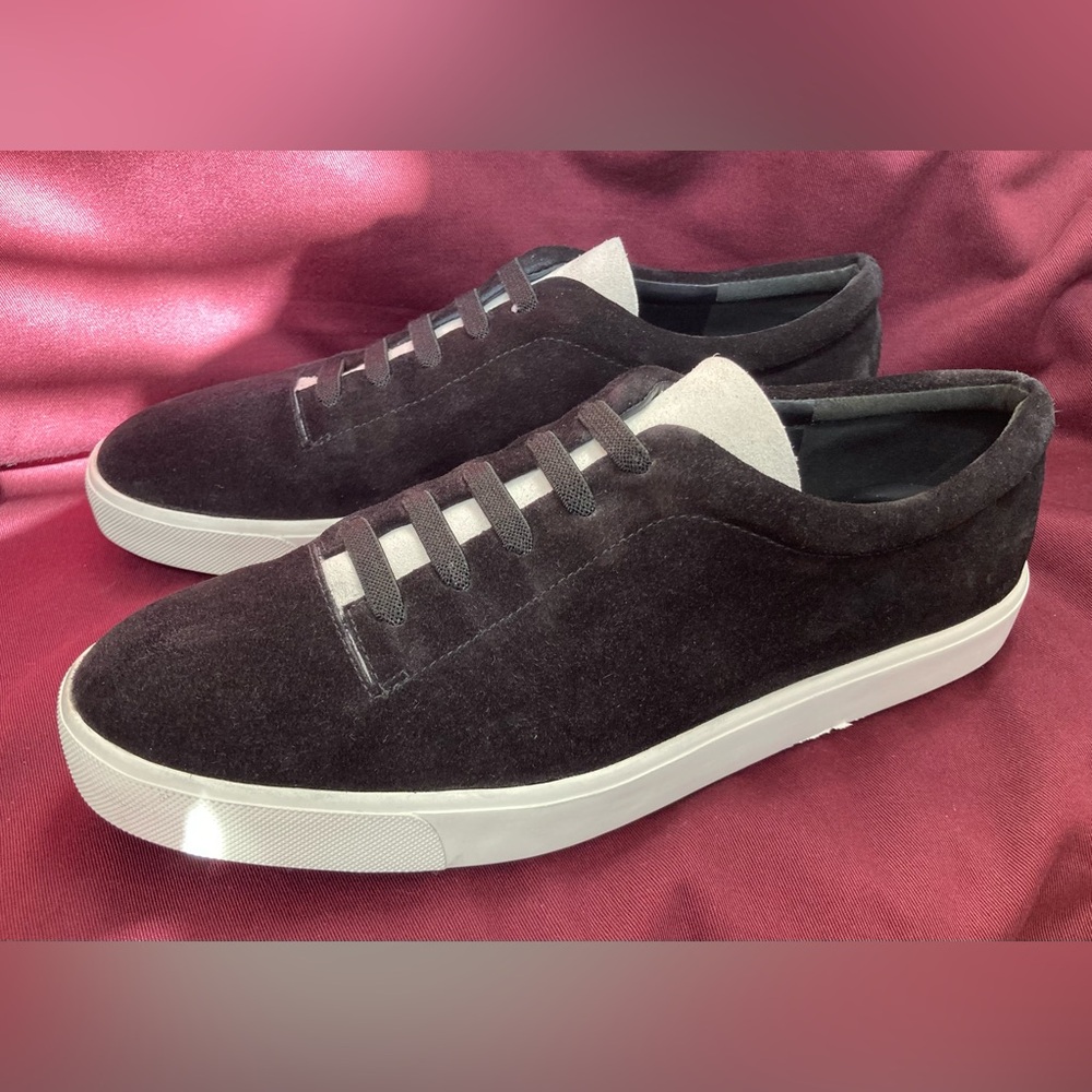 Vince Canyon Black/White Suede Slip-On Sneakers Size US 9